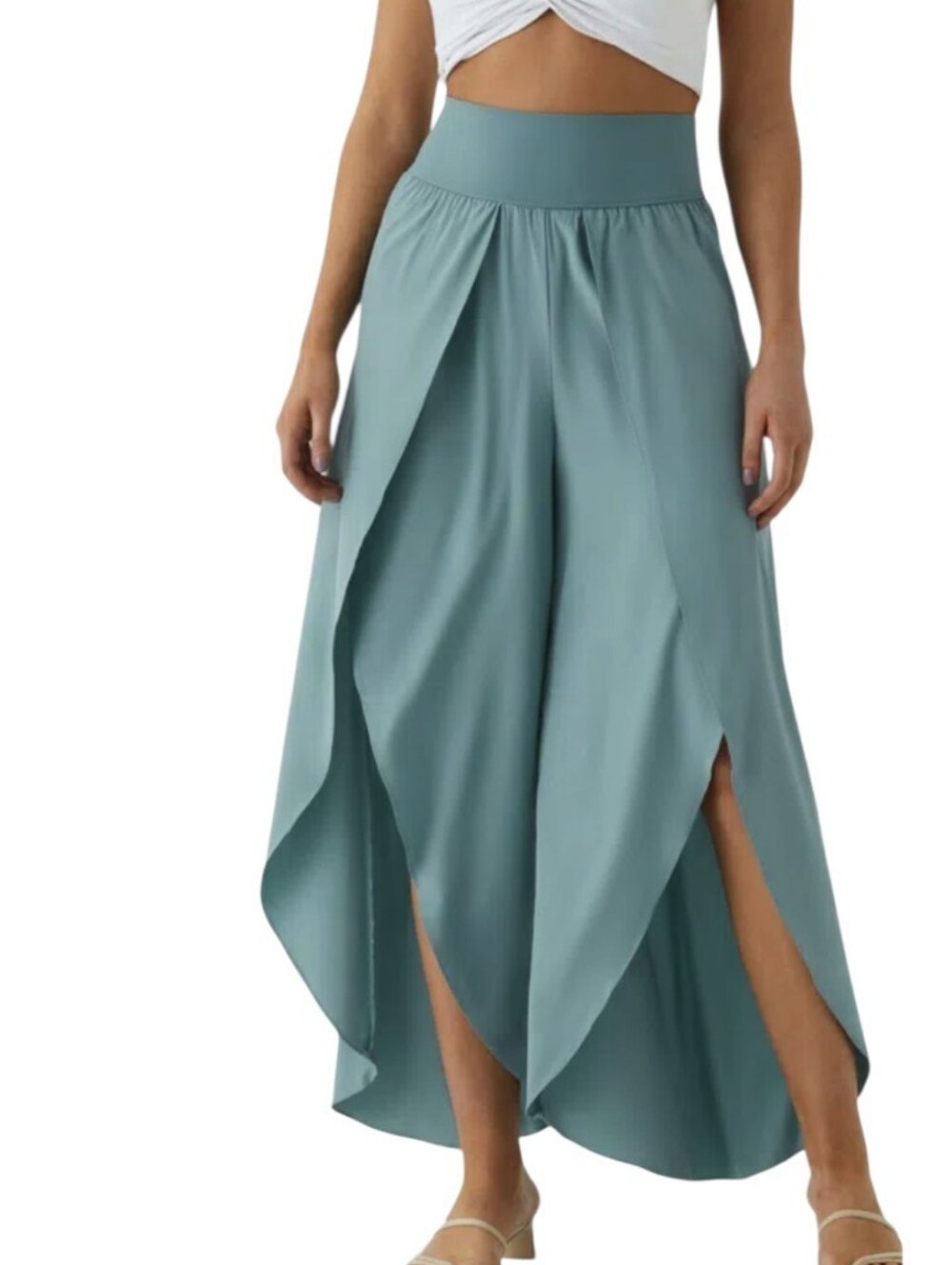 NWT Halara Breezeful High Waist Split Palazzo Pants- LP. S61
